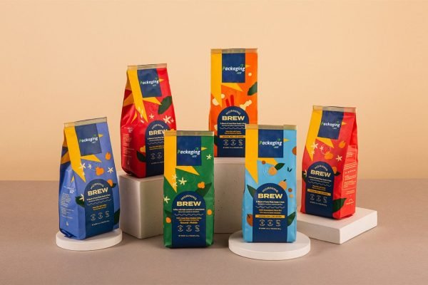 colored recycle side gusset coffee bags