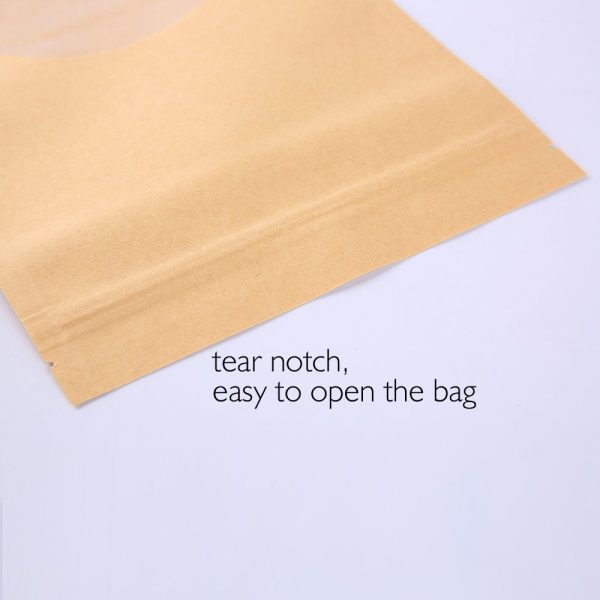 brown paper bags with clear oval window