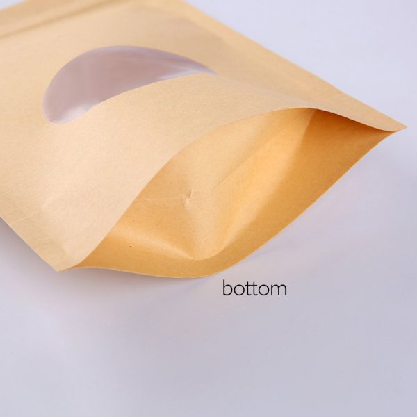 brown paper bags with clear oval window