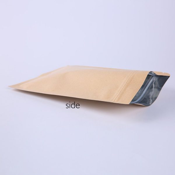 kraft flat bottom foil zipper pouch
