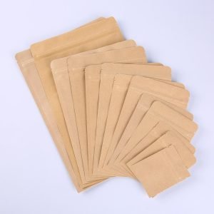 kraft flat bottom foil zipper pouch