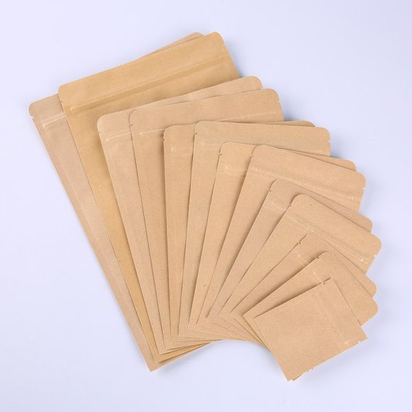 kraft flat bottom foil zipper pouch