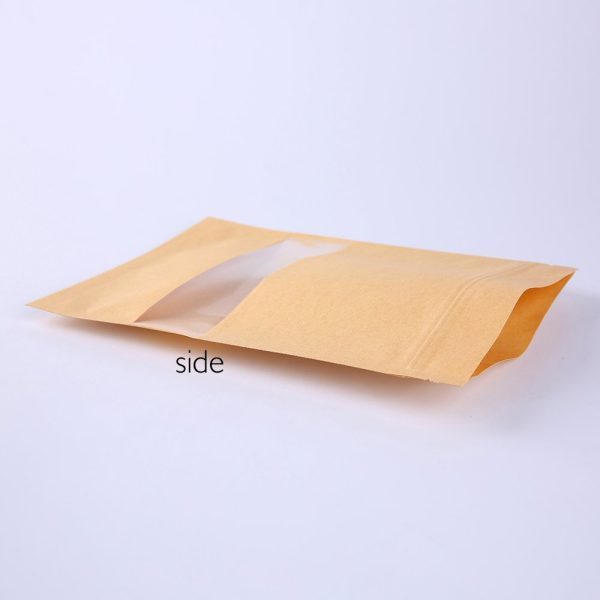 kraft flat pouch with window