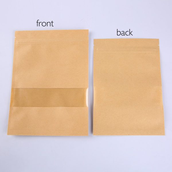 kraft flat pouch with window