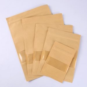 kraft flat pouch with window