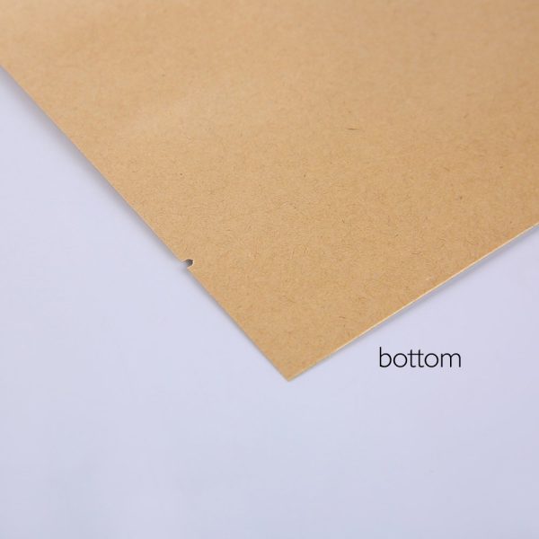 kraft paper three side seal pouch with foil lined
