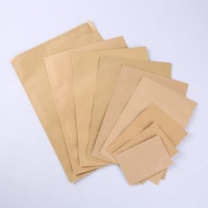 kraft paper three side seal pouch with foil lined