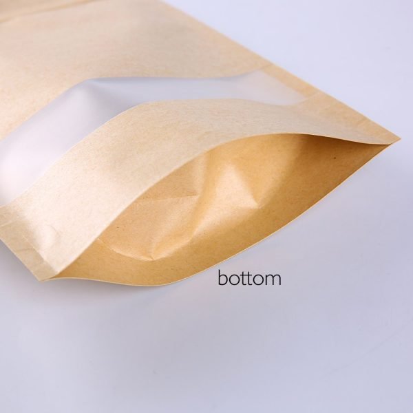 kraft stand up pouches with window wholesale