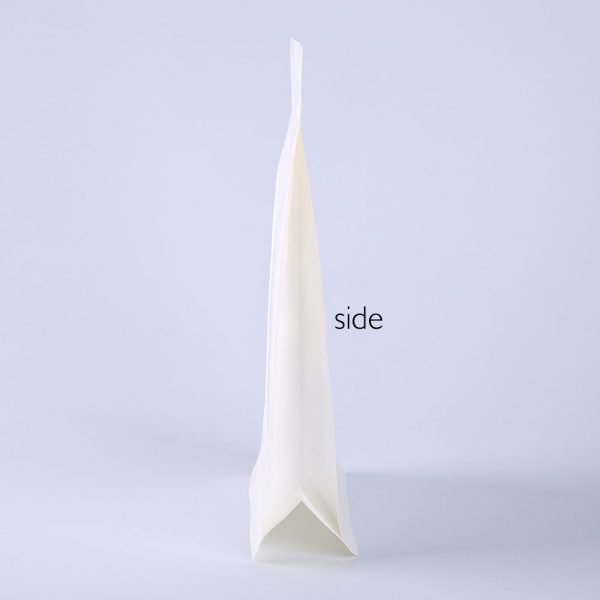 white square bottom paper bag with zipper and window