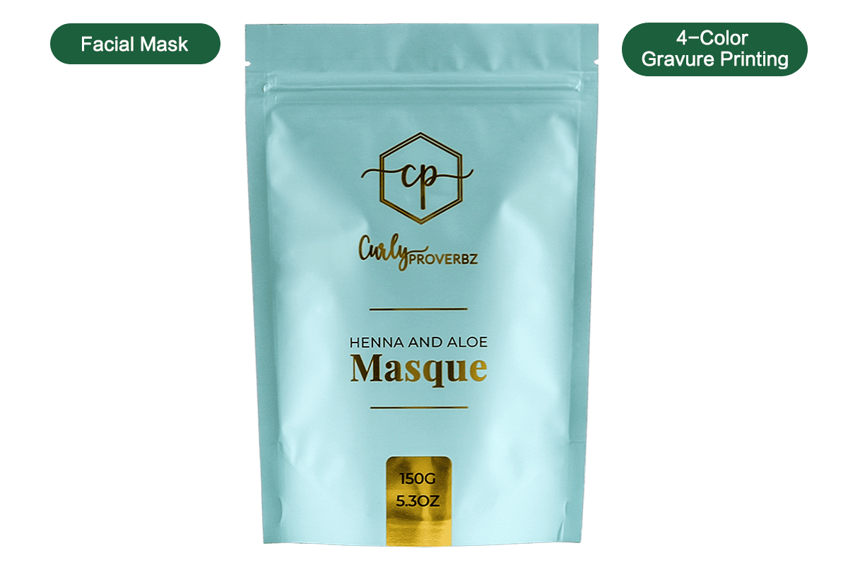 facial mask stand up pouch 4 color gravure printing