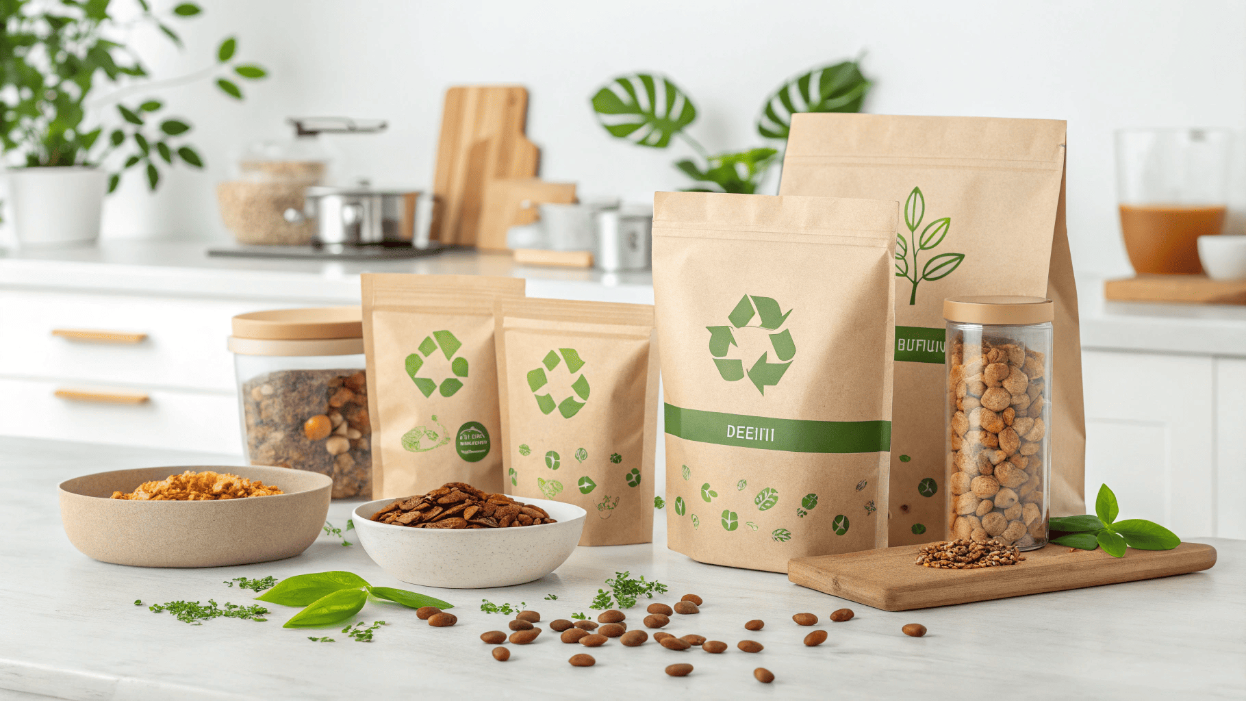 Biodegradable stand-up pouch with plant-based materials for sustainable food packaging solutions