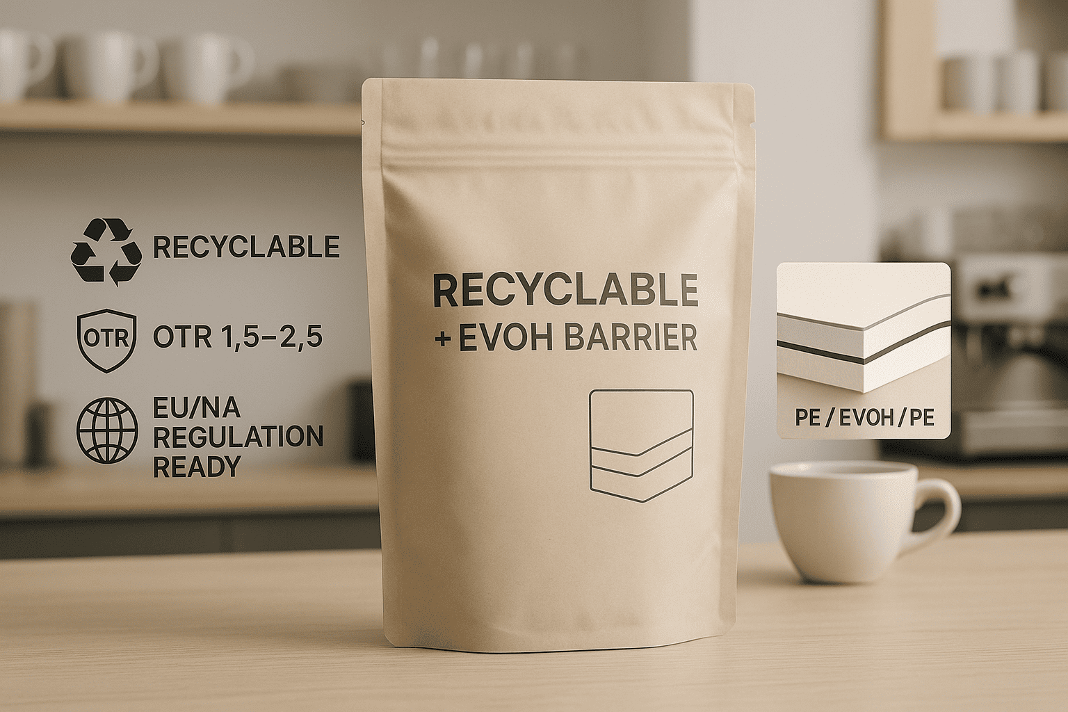 Recyclable EVOH Coffee Pouch