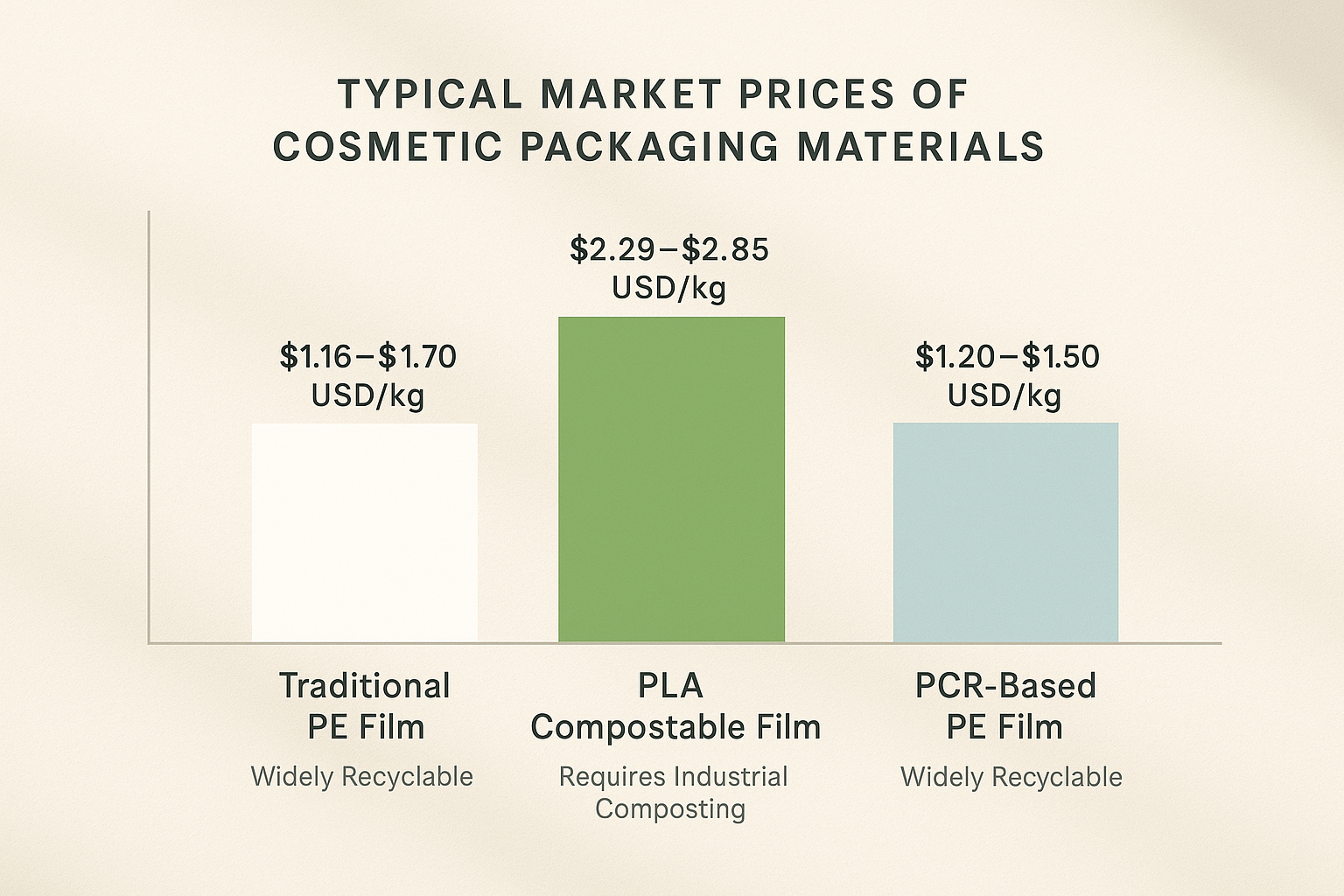 compostable vs plastic cost chart