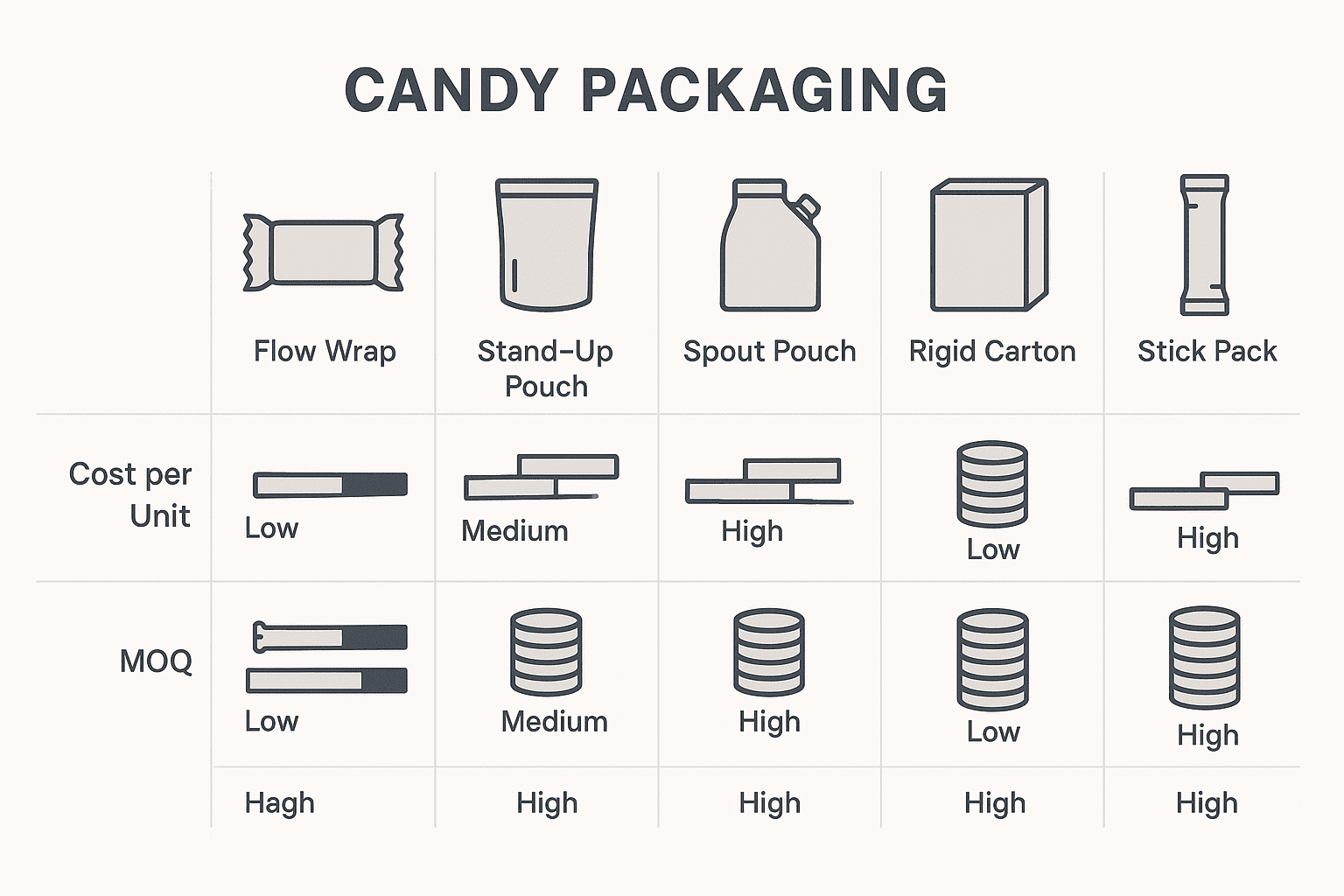 candy packaging costs