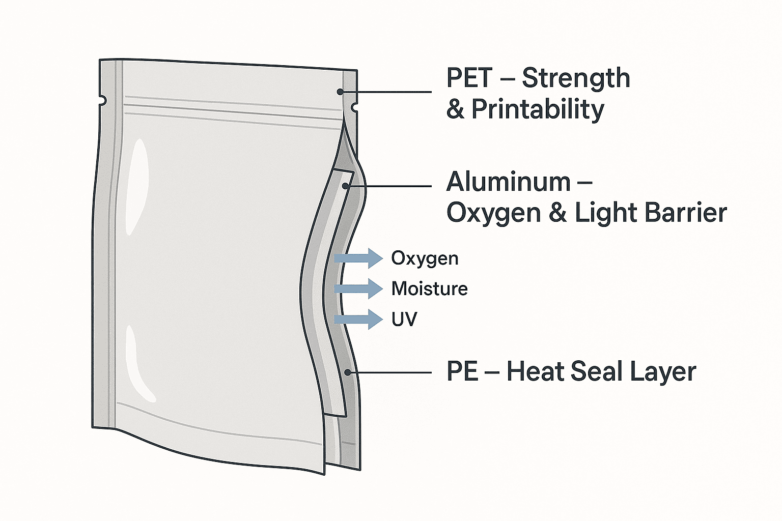 mylar bag construction diagram
