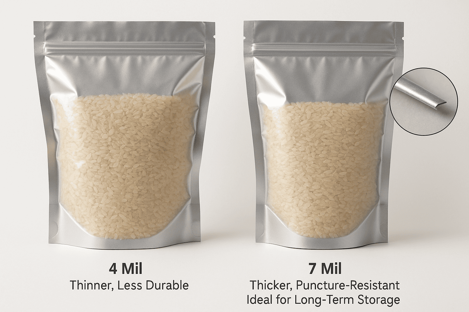 mylar bag thickness comparison