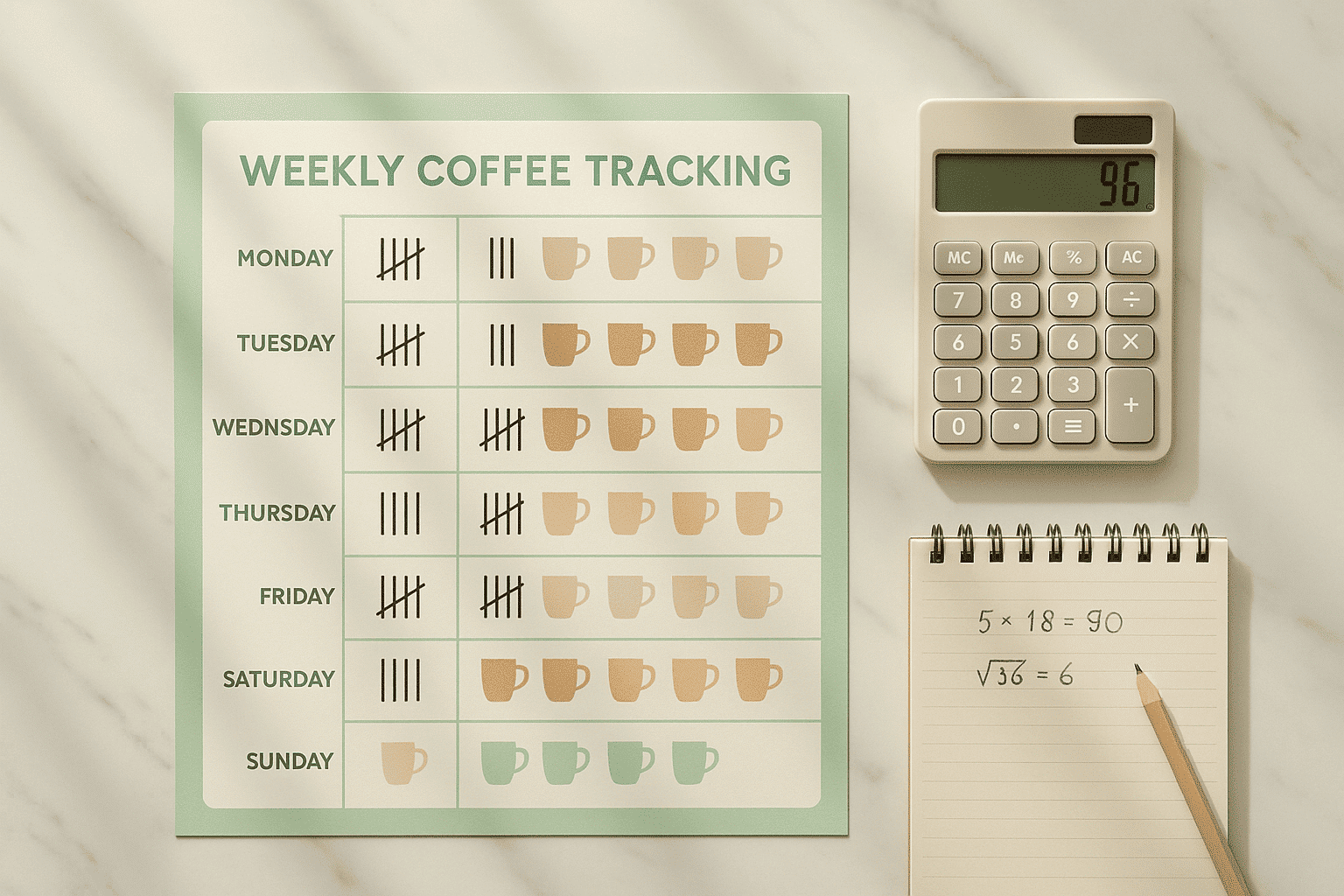 Coffee consumption tracking chart