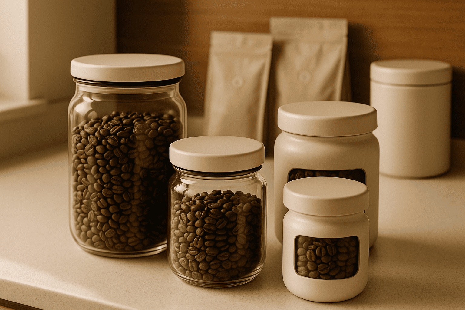 Coffee storage containers and methods