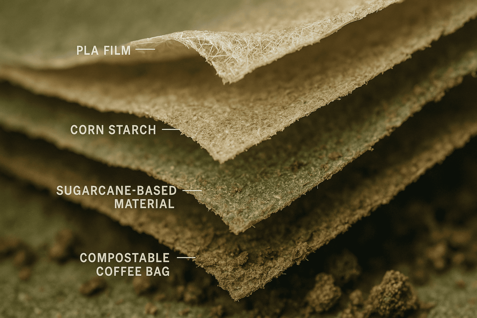 Compostable coffee bag material breakdown