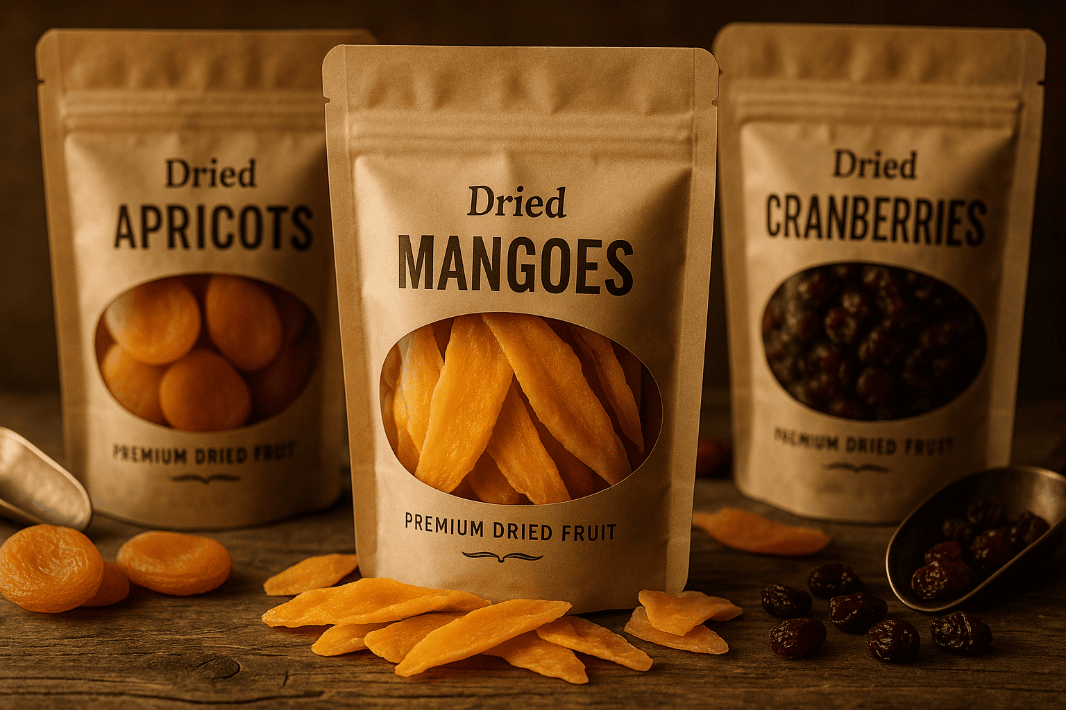 Dried fruit snack packaging with compelling content