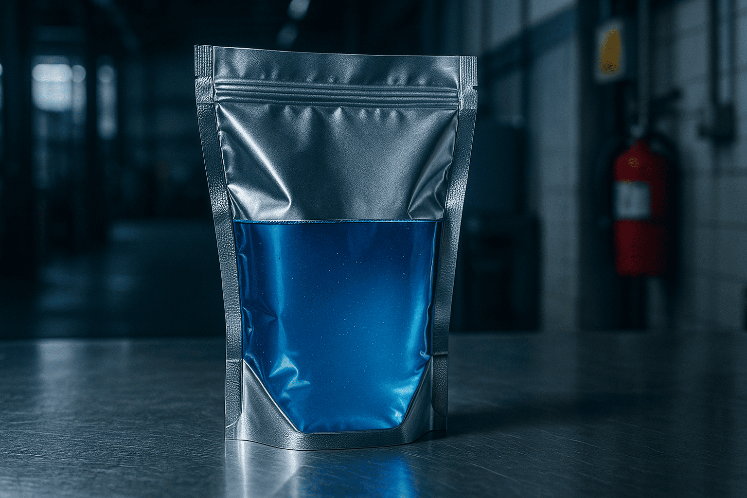 Industrial chemical stand up pouch