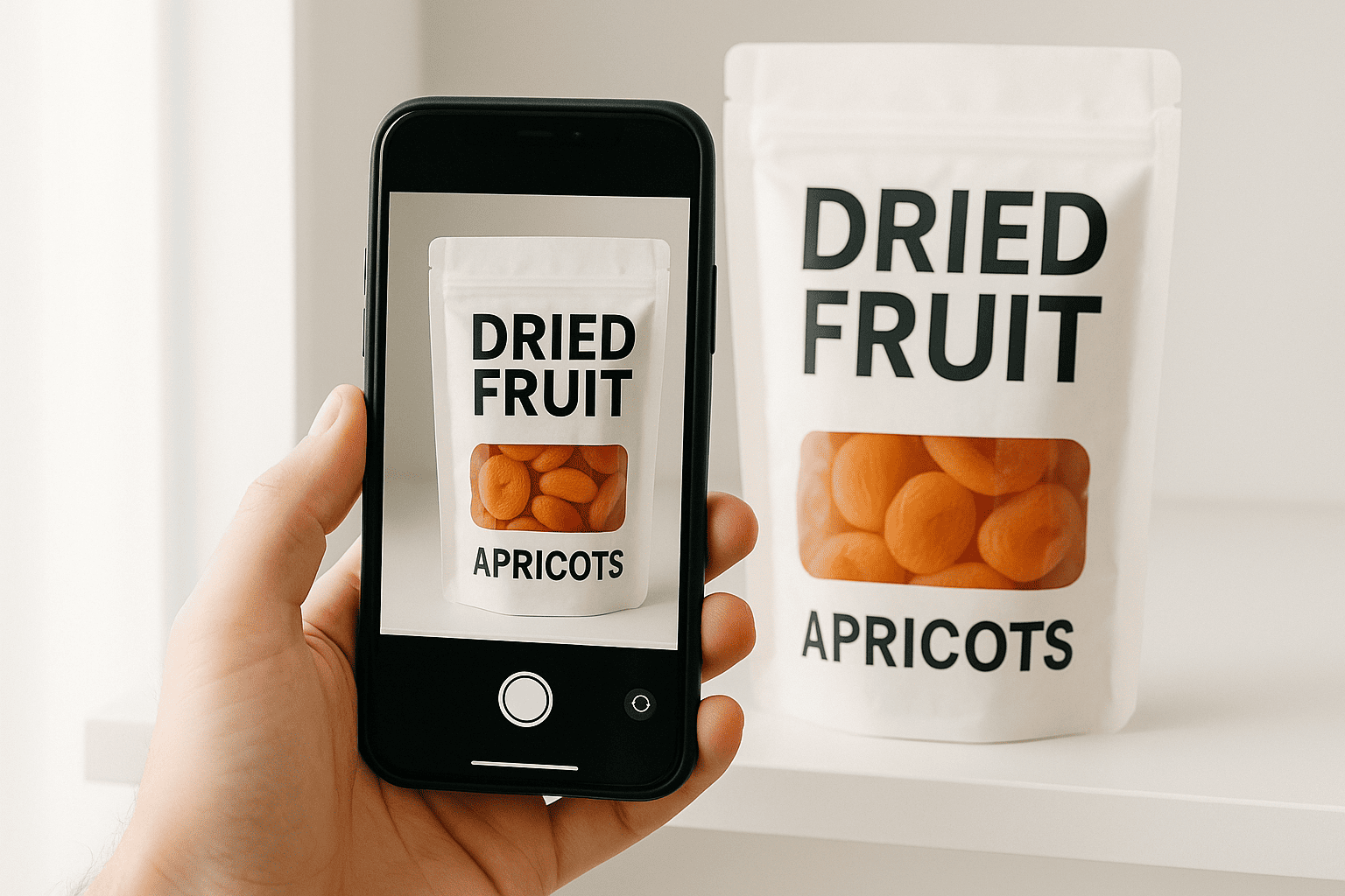 Phone-optimized dried fruit packaging design