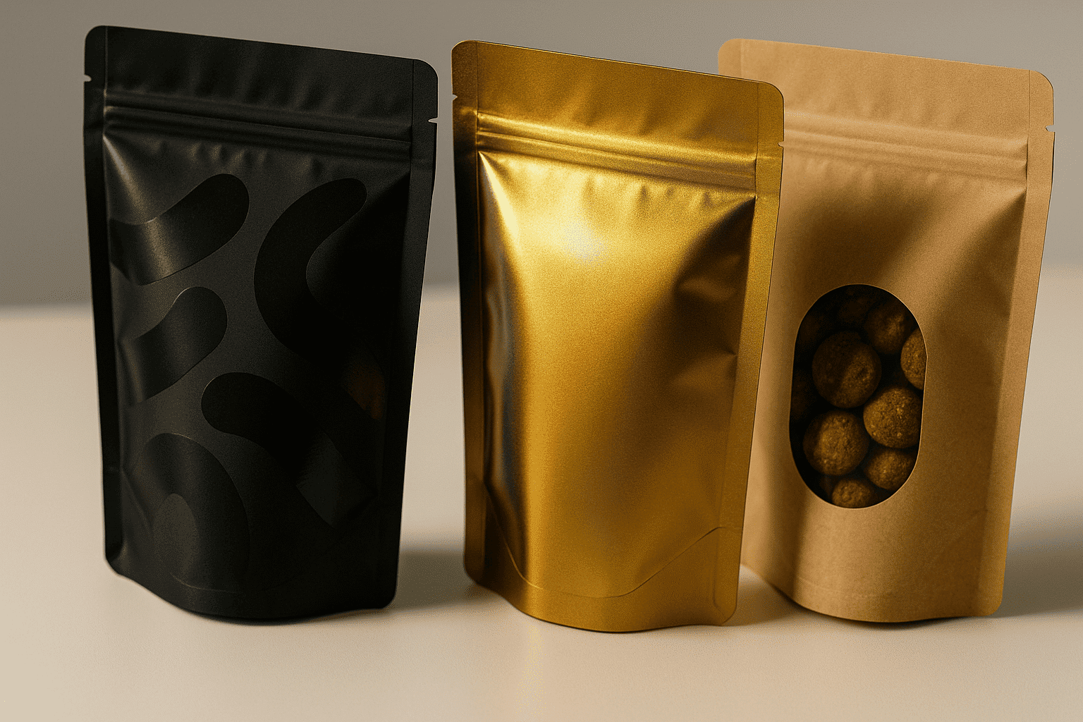Visual design elements on pouches