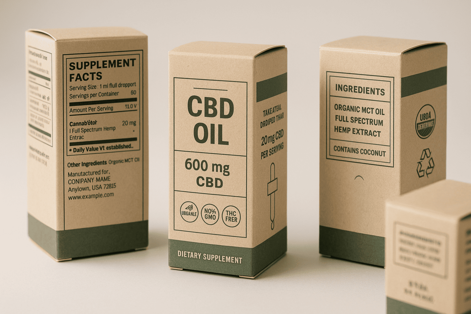Compliant CBD packaging design elements