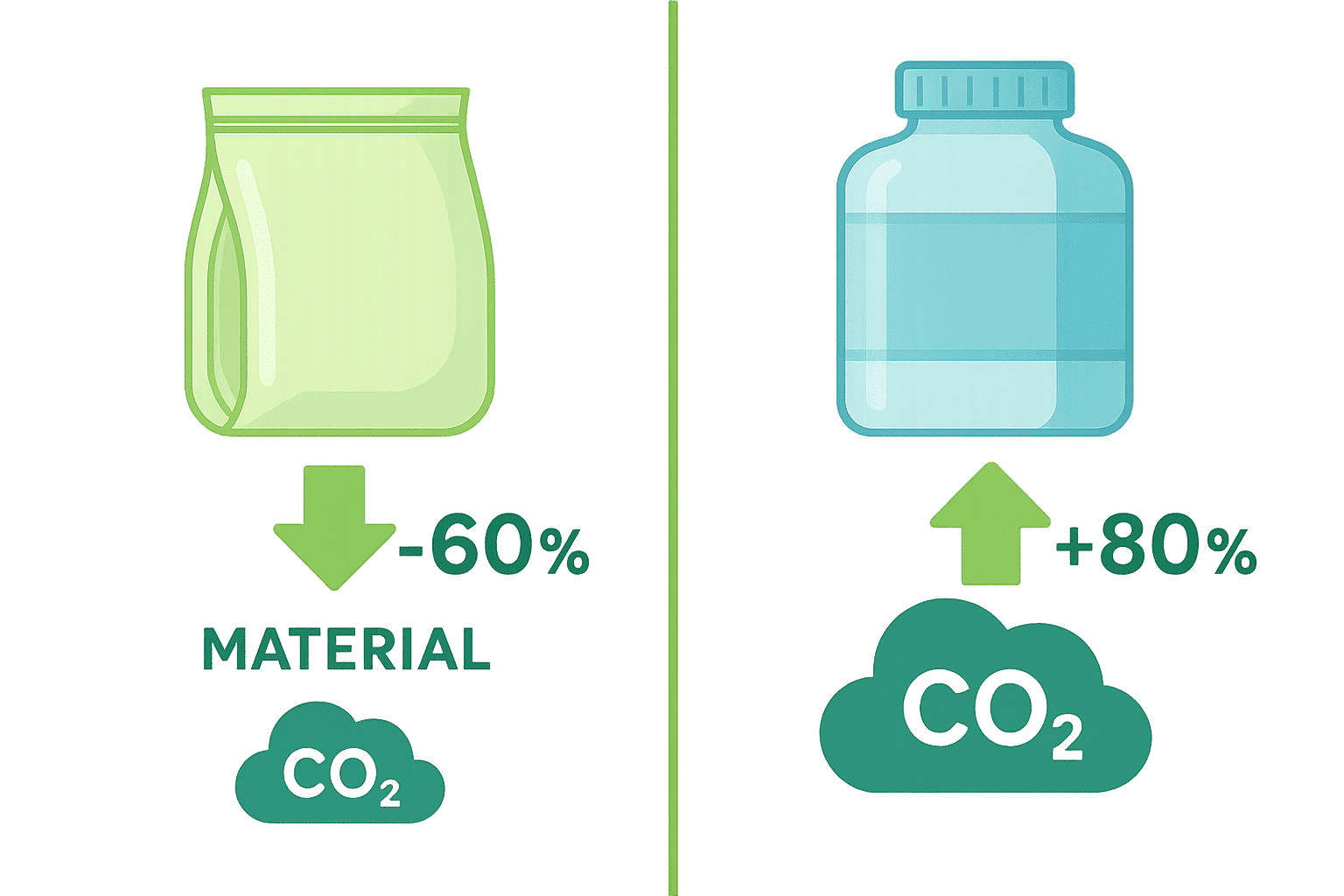 Carbon footprint and material usage: flexible vs rigid Environmental impact comparison flexible vs rigid