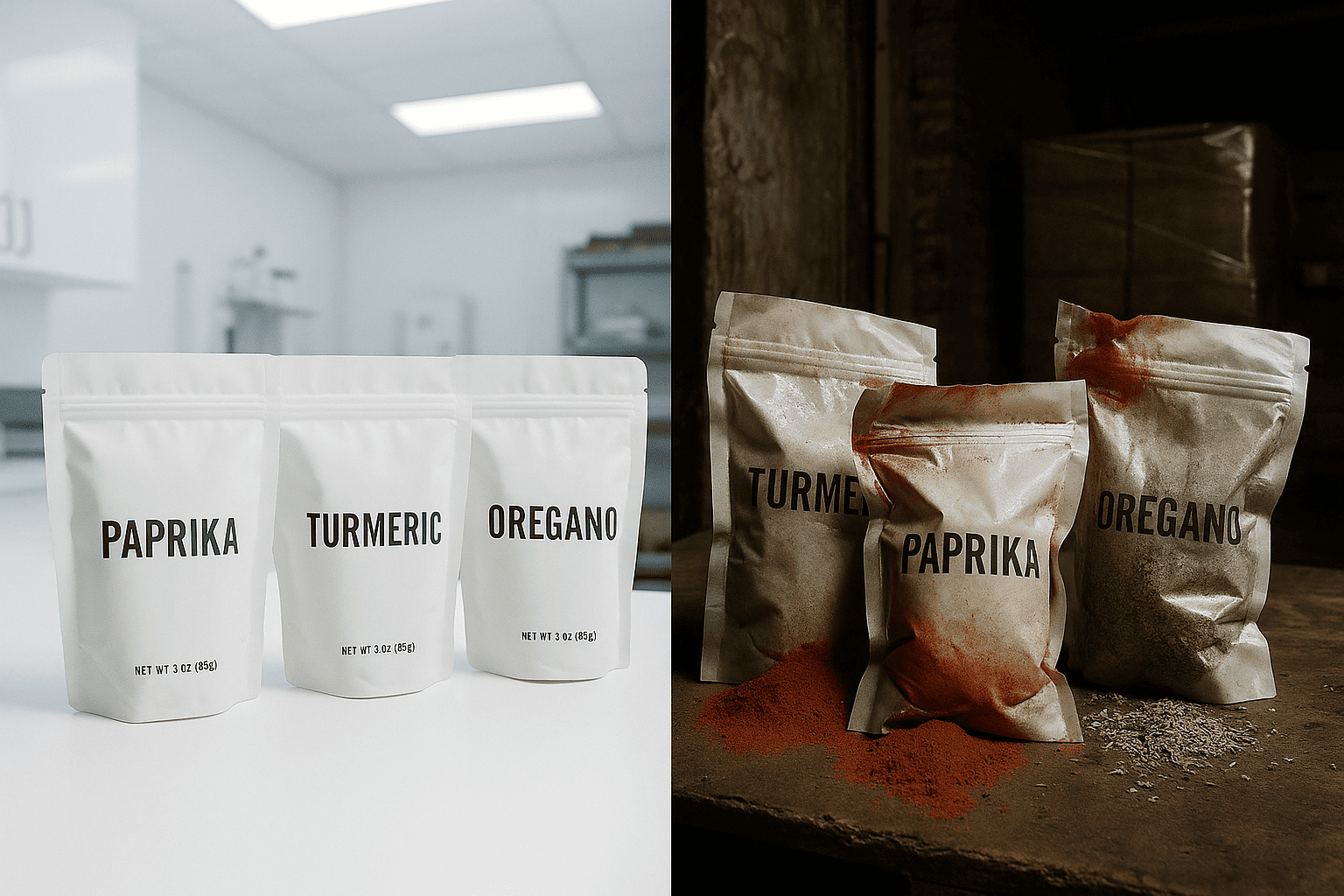 Failed spice packaging examples