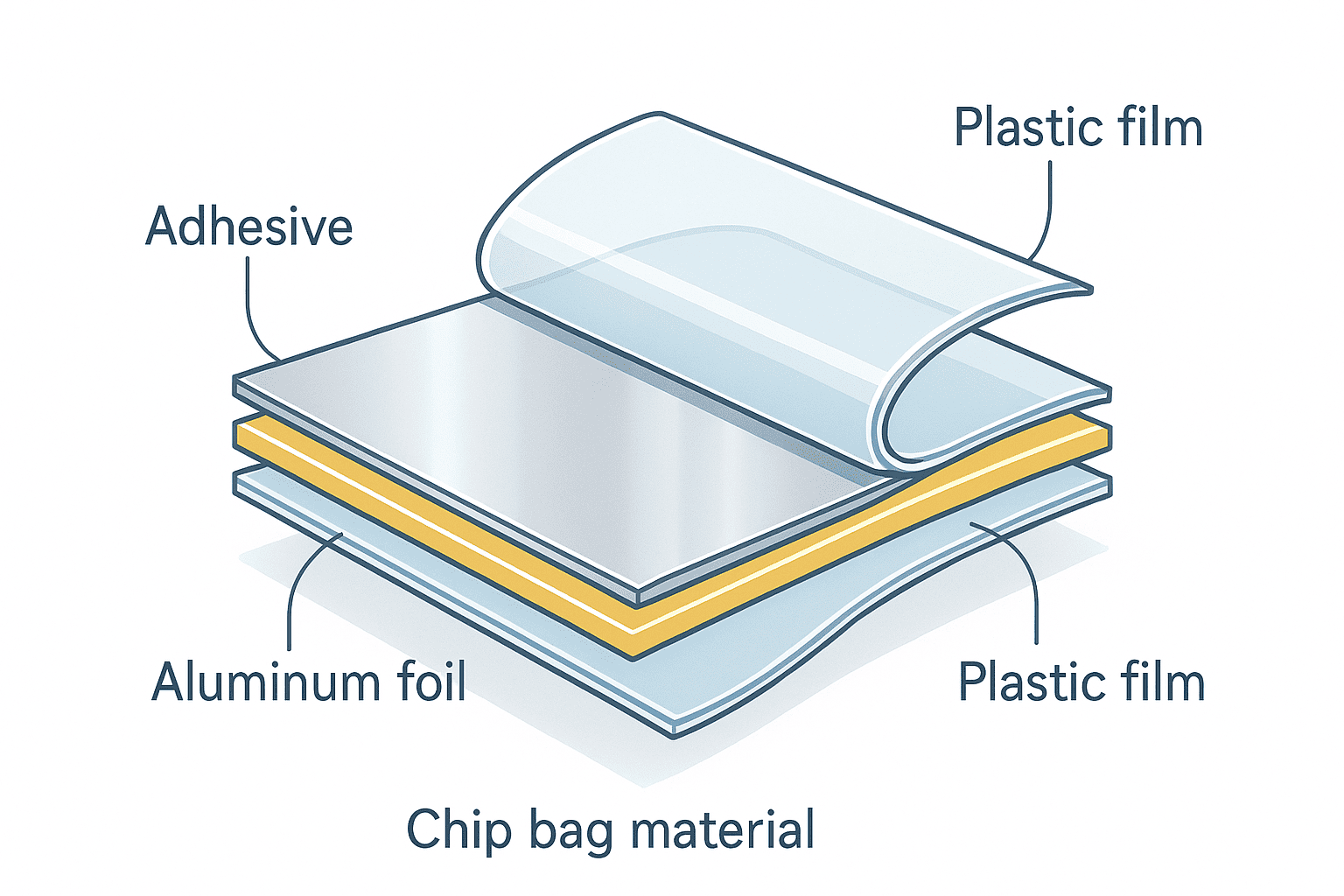 Multi-layer chip bag structure diagram