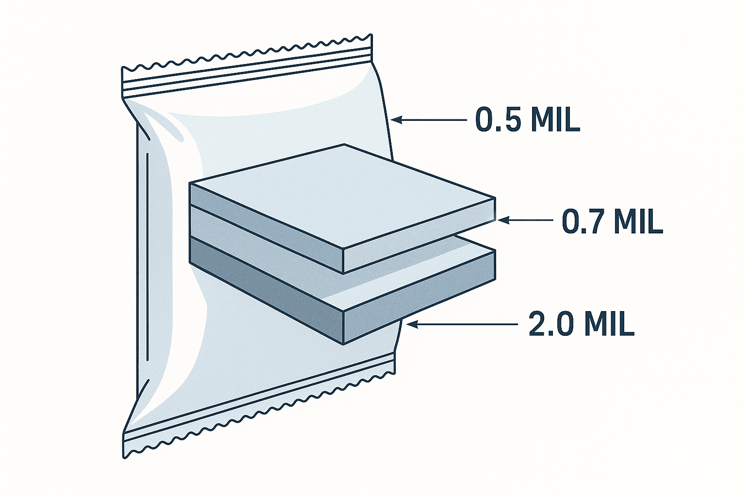 Standard chip bag specification diagram