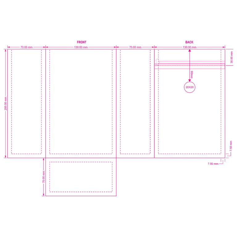 225 250g 8oz 13×20+7cm flat bottom coffee bag with pocket zipper and valve dieline