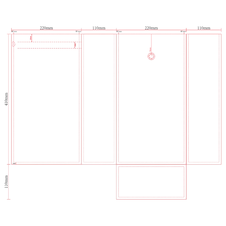 5lb 22x41+11cm flat bottom coffee bag with pocket zipper and valve dieline