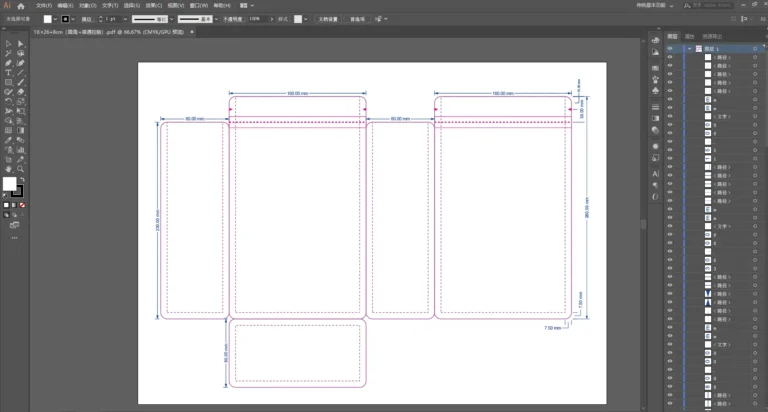 flat bottom pouch dieline ai
