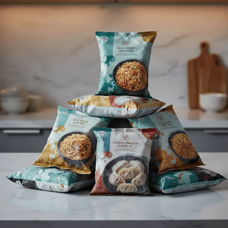 frozen dumplings noodles asian foods packaging